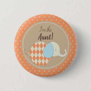 Badge Rond 5 Cm Baby shower neutre rustique je suis la tante