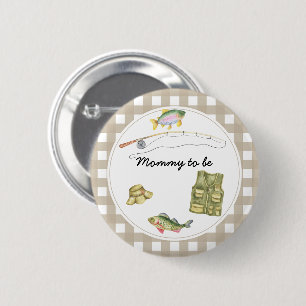 Badge Rond 5 Cm Baby Shower Pêcheur - Maman en devenir