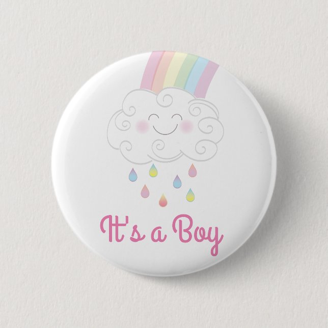 Badge Rond 5 Cm Baby shower Raindrops Rainbow (Devant)