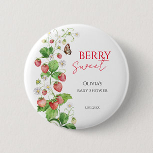 Badge Rond 5 Cm Baby Shower Sucré aux Fraises