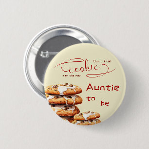 Badge Rond 5 Cm Baby-Shower Tante-à-venir Mignon Petit Biscuit
