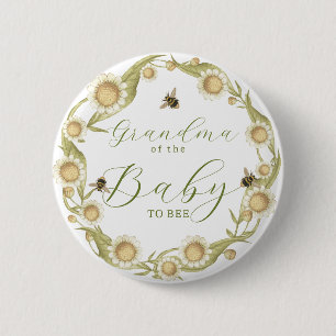 Badge Rond 5 Cm Baby to Bee Baby shower Membre de la famille