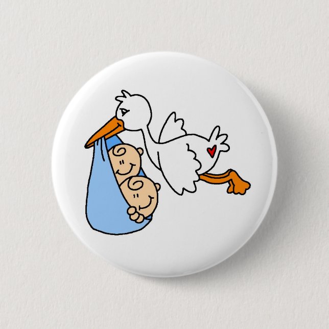 BADGE ROND 5 CM BABYSTORKTWINS (Devant)