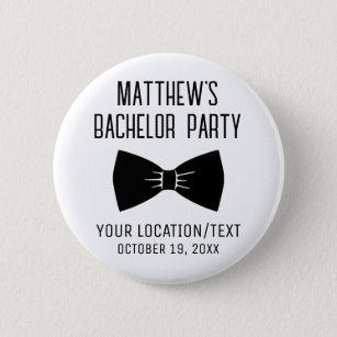 Badge Rond 5 Cm Bachelor Party Black Bow Cravate Mariage Faveur