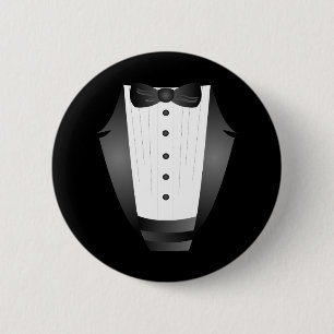 Badge Rond 5 Cm Bachelor Party Groomsman Team Groom black tuxedo