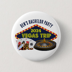 Badge Rond 5 Cm Bachelor Party sur mesure Las Vegas Trip Casino