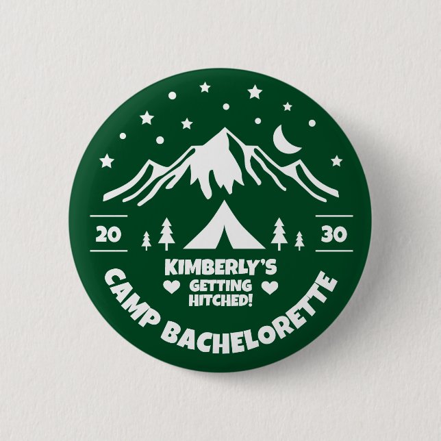 Badge Rond 5 Cm Bachelorette du camp vert (Devant)
