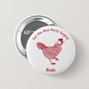 Badge Rond 5 Cm Bachelorette du parti Hen