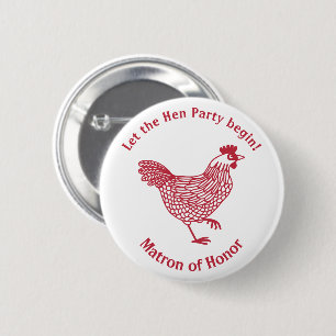 Badge Rond 5 Cm Bachelorette du parti Hen Matron d'honneur Bouton