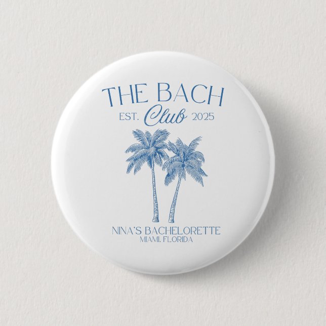 Badge Rond 5 Cm Bachelorette personnalisée Beach Bridal 2025 (Devant)