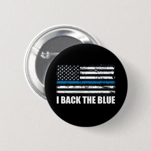 Badge Rond 5 Cm Back the Blue Thin line USA Flag MAGA WWG1WA