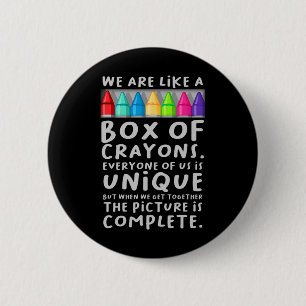 Badge Rond 5 Cm Back to School Teacher We Are Like A Box Of Crayon