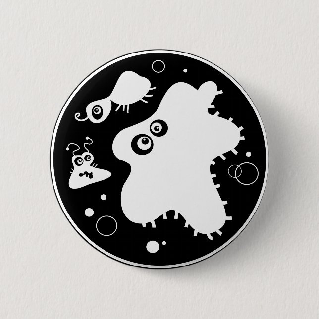 Badge Rond 5 Cm Bactéries (Devant)