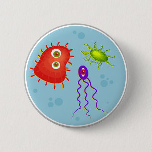 Badge Rond 5 Cm Bactéries