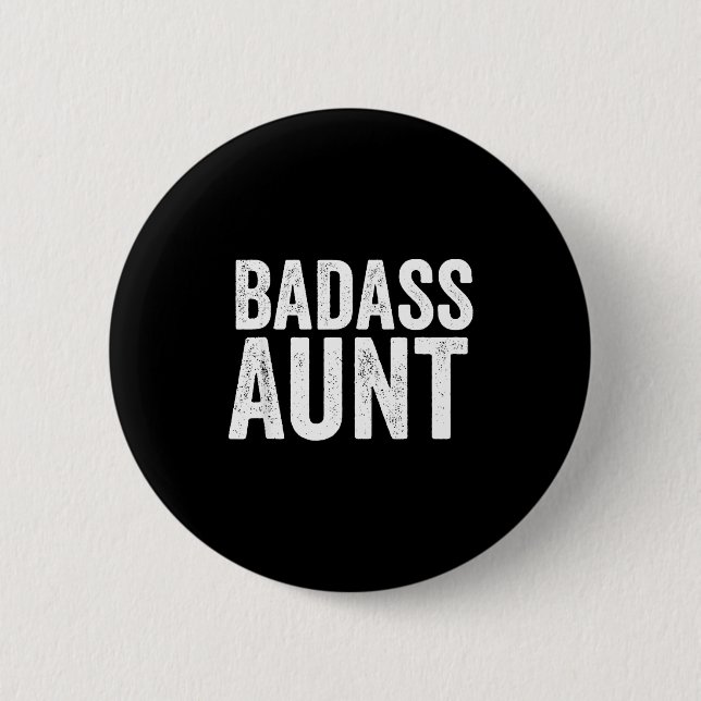 Badge Rond 5 Cm Bad Aunt Gift Funny New Aunt Idea New Niece Nephew (Devant)