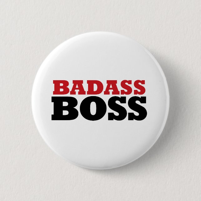Badge Rond 5 Cm Badass Funny Boss (Devant)