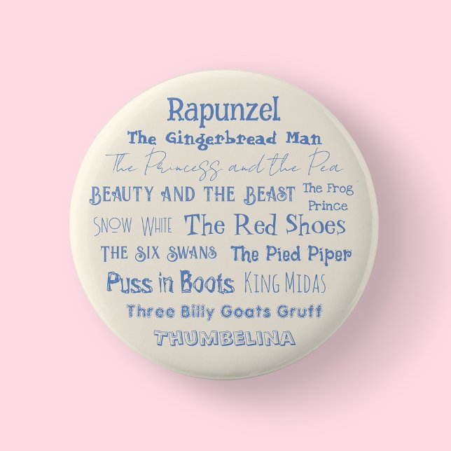 Badge Rond 5 Cm Badge/Bouton Jour du Conte de Fées Crème (Fairy Tale Day Cream Badge)