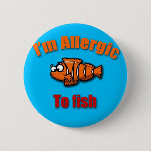 Badge Rond 5 Cm Badine les poissons vigilants d'allergie