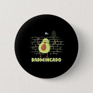 Badge Rond 5 Cm Badmincado - Raquette Joueur Drôle Jeu Match Badmi