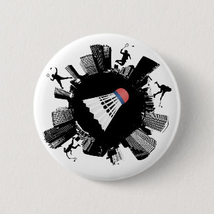 Badge Rond 5 Cm Badminton