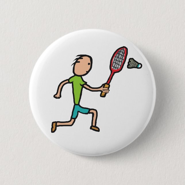 Badge Rond 5 Cm Badminton (Devant)