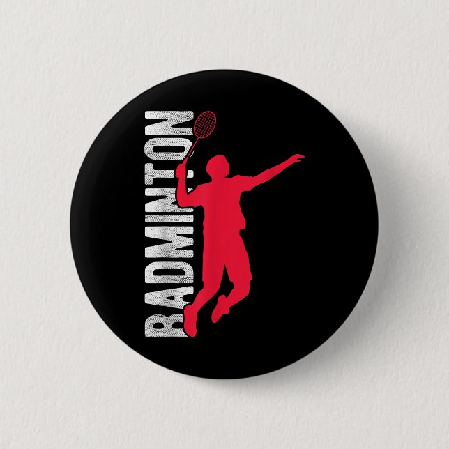 Badge Rond 5 Cm Badminton 0  (Devant)