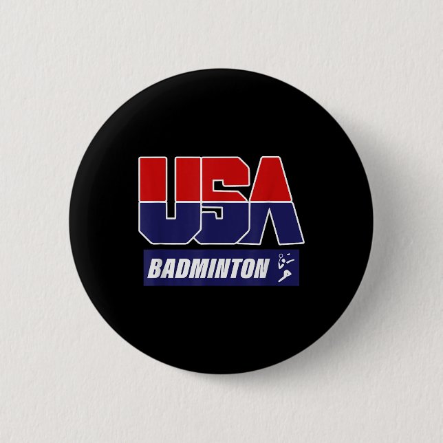 Badge Rond 5 Cm Badminton 2021 États-Unis  (Devant)