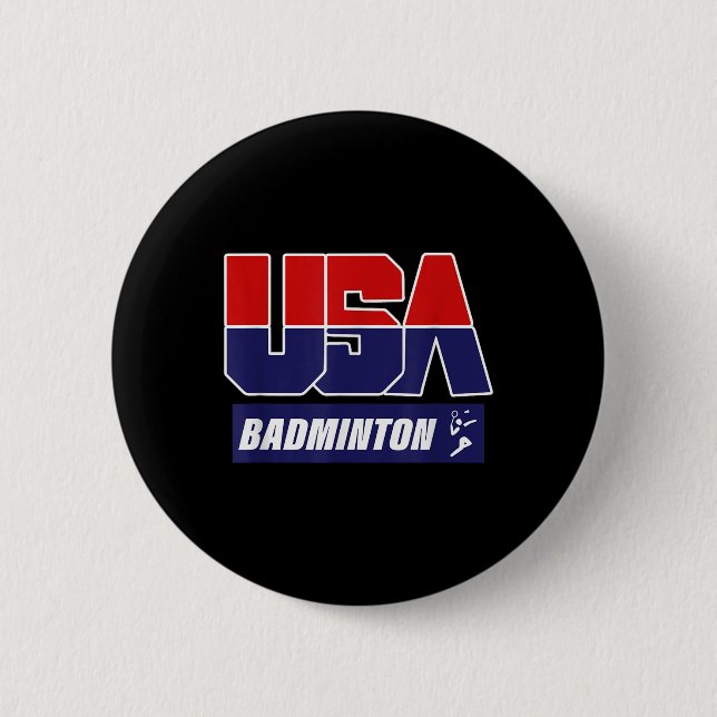 Badge Rond 5 Cm Badminton 2021 Usa  (Devant)