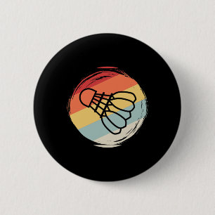 Badge Rond 5 Cm Badminton Ball Vintage 60s les années 70 Style Des