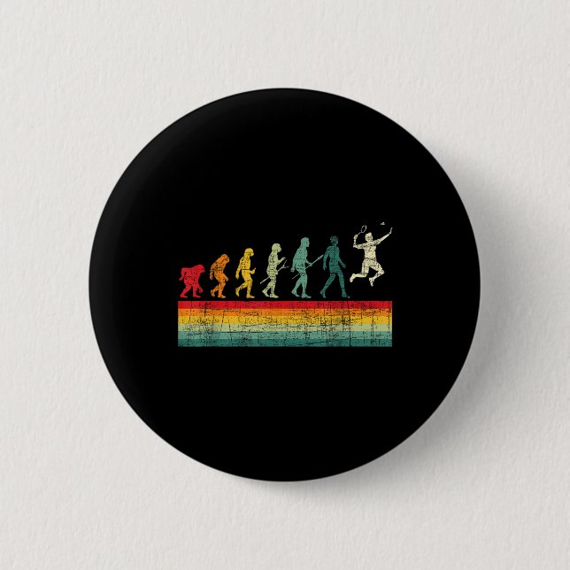 Badge Rond 5 Cm Badminton Evolution - Retro Sports Lover Shuttle (Devant)