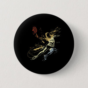 Badge Rond 5 Cm Badminton Femme Grafitti Jeu De Navette Pour Fille