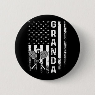 Badge Rond 5 Cm Badminton Granda American Flag Vintage Christmas X