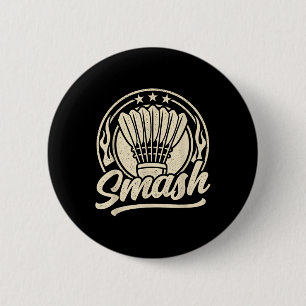 Badge Rond 5 Cm Badminton Graphic Badminton Player Navette Sports