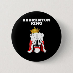 Badge Rond 5 Cm Badminton King Mens Badminton Player Shirt Boys Ba