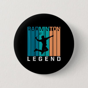 Badge Rond 5 Cm Badminton Legend Joueur Badminton Navette Sports S