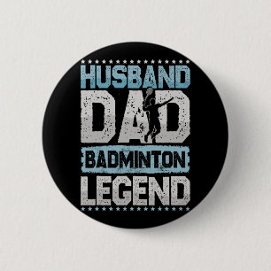 Badge Rond 5 Cm Badminton Legends Retro Shuttle Hommes's Badminto