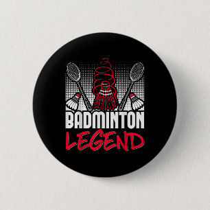 Badge Rond 5 Cm Badminton Living Legend Player Sport Shuttle