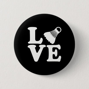 Badge Rond 5 Cm Badminton Love