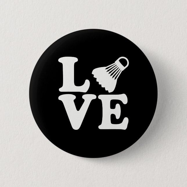 Badge Rond 5 Cm Badminton Love (Devant)
