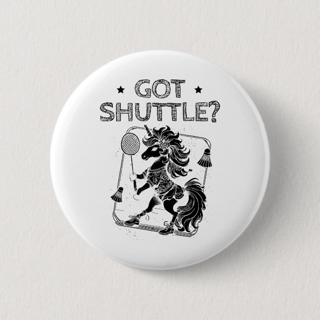 Badge Rond 5 Cm Badminton Mode On Shuttle Racket  (Devant)