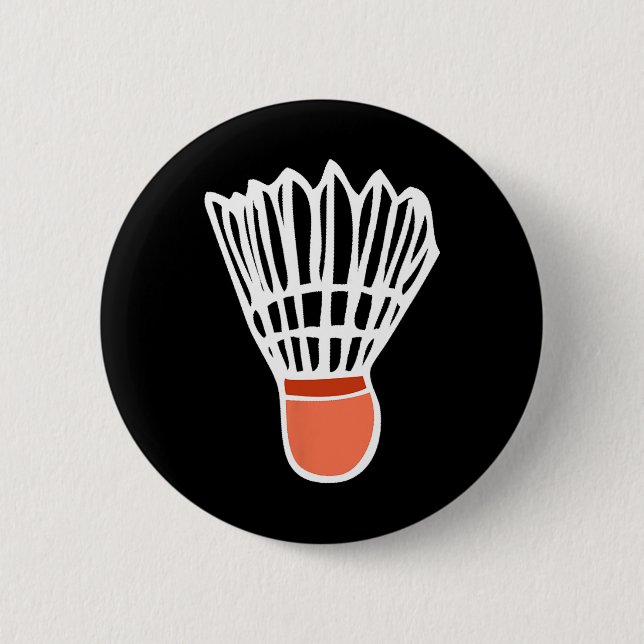 Badge Rond 5 Cm Badminton Player Racket Shuttle Illustration Sport (Devant)