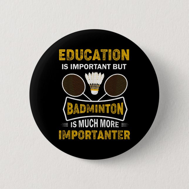Badge Rond 5 Cm Badminton Player Shuttle Badminton Lover  (Devant)