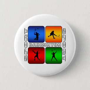 Badge Rond 5 Cm Badminton Spectaculaire