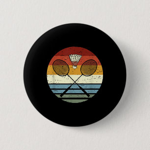Badge Rond 5 Cm Badminton - Tenue de sport rétro vintage cool Raqu