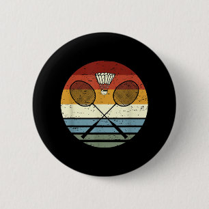 Badge Rond 5 Cm Badminton - Tenue de sport rétro vintage cool Raqu