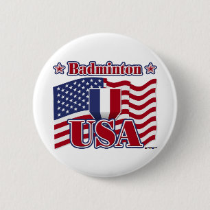 Badge Rond 5 Cm Badminton USA