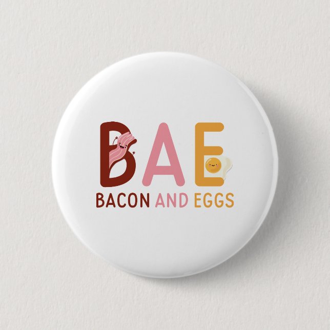 Badge Rond 5 Cm BAE Bacon Et Oeufs (Devant)