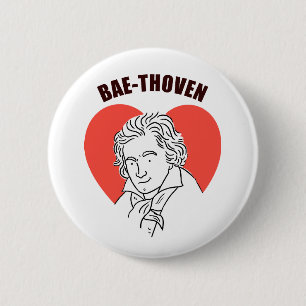 Badge Rond 5 Cm Bae-Thoven Classic Music Pun bouton Pin