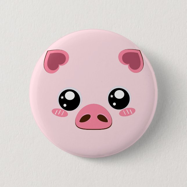 Badge Rond 5 Cm Bage rose mignon de porc (Devant)