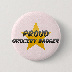 Badge Rond 5 Cm Bagger fier d'épicerie